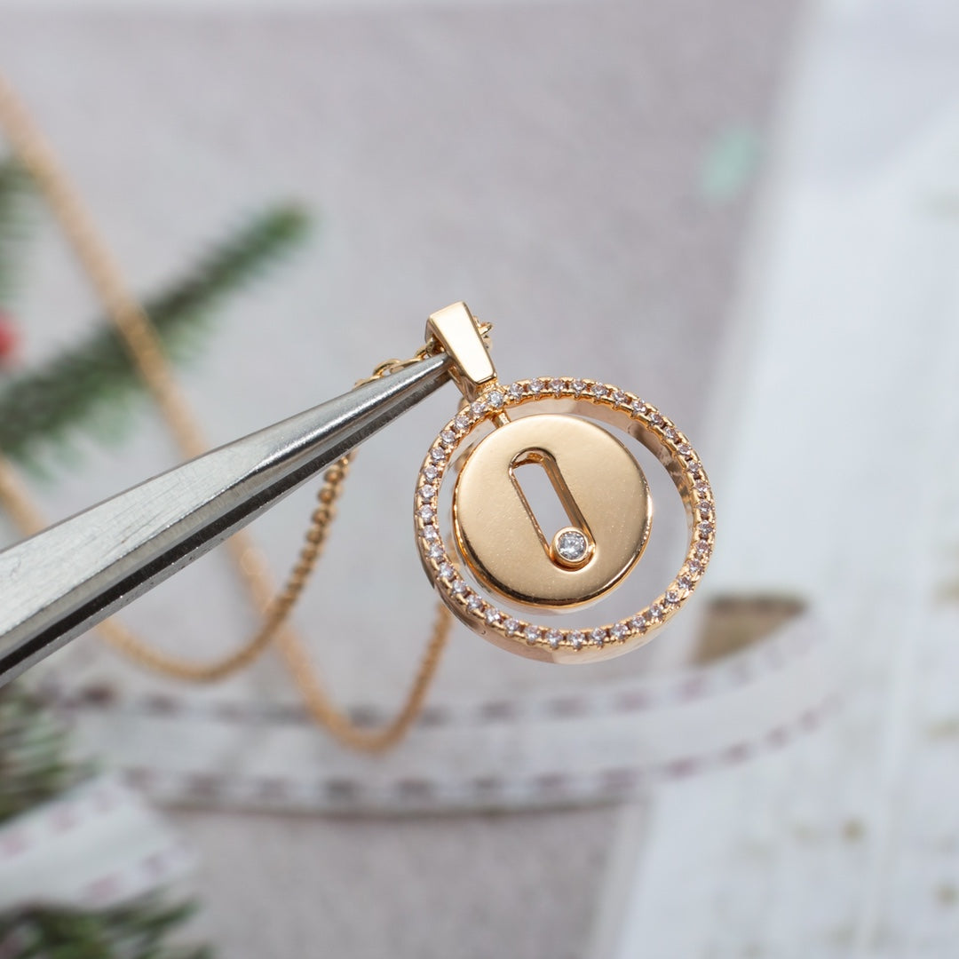 [Renovia Jewelry]LUCKY MOVE PM NECKLACE PINK GOLD DIAMOND