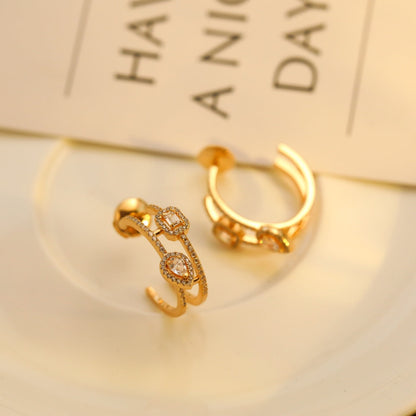 [Renovia Jewelry]CREOLES MY TWIN 2 RANGS SILVER DIAMOND EARRINGS