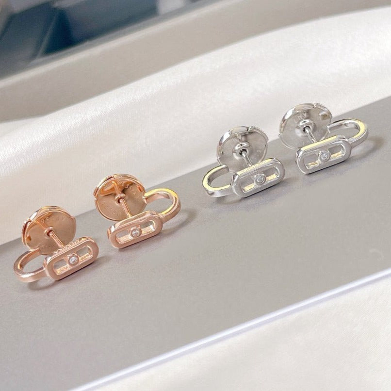 [Renovia Jewelry]CREOLES MOVE UNO MINI 1 DIAMOND EARRINGS