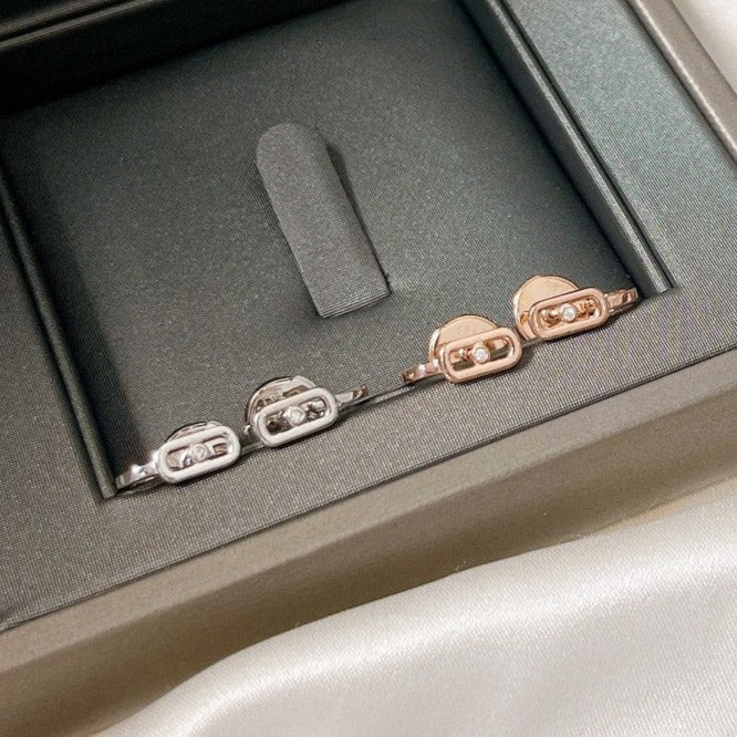 [Renovia Jewelry]CREOLES MOVE UNO MINI 1 DIAMOND EARRINGS