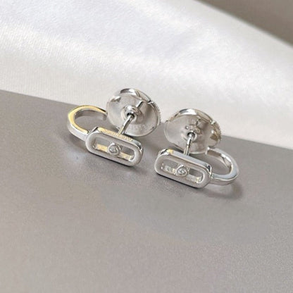 [Renovia Jewelry]CREOLES MOVE UNO MINI 1 DIAMOND EARRINGS