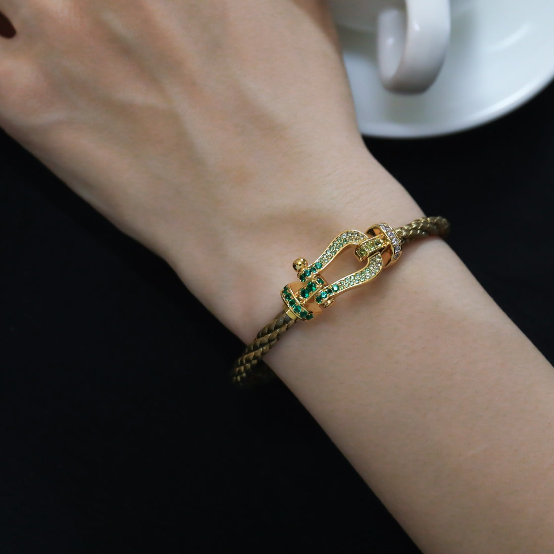 [Renovia Jewelry]FORCE 10 GOLD GREEN DIAMOND PAVED