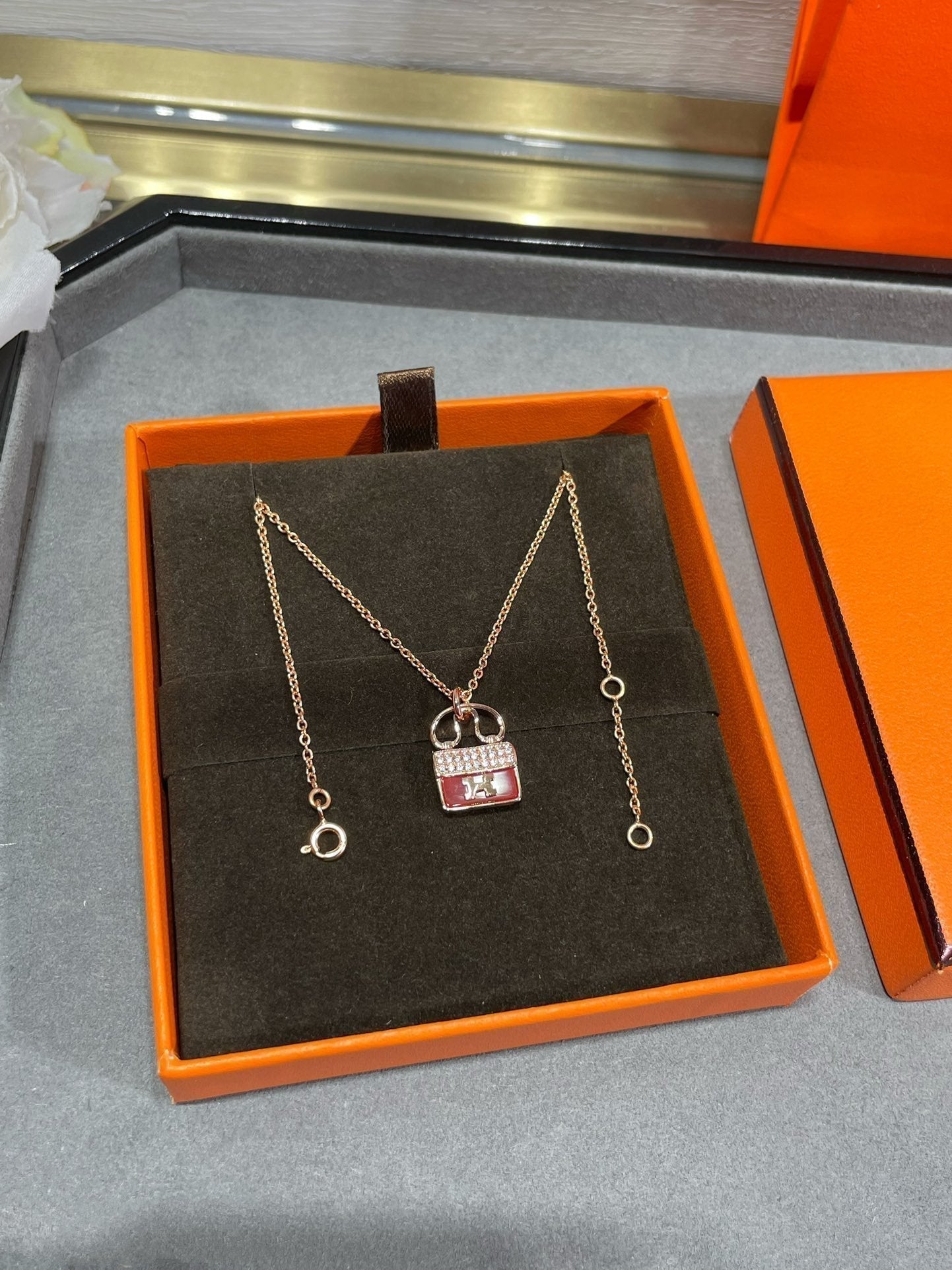 [Renovia Jewelry]H CIRCE MOISSANITE PENDANT NECKLACE GOLD