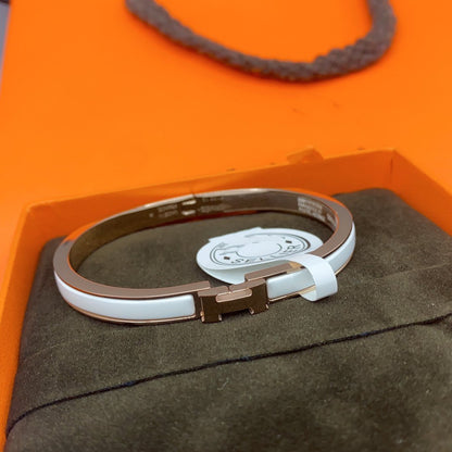 [Renovia Jewelry]CLASSIC HM CLIC WHITE 8MM ENAMEL BRACELET