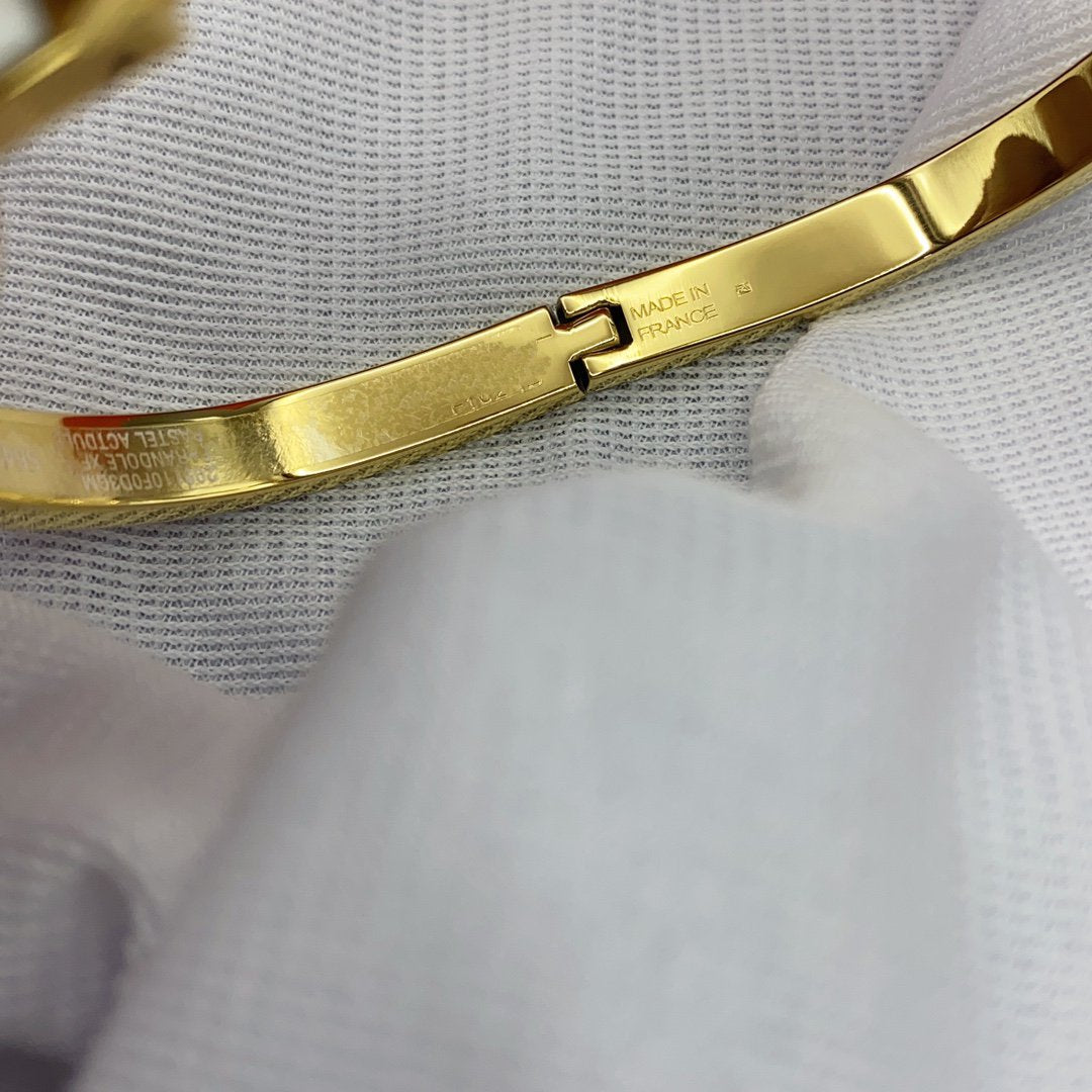 [Renovia Jewelry]CLASSIC HM CLIC WHITE 8MM ENAMEL BRACELET