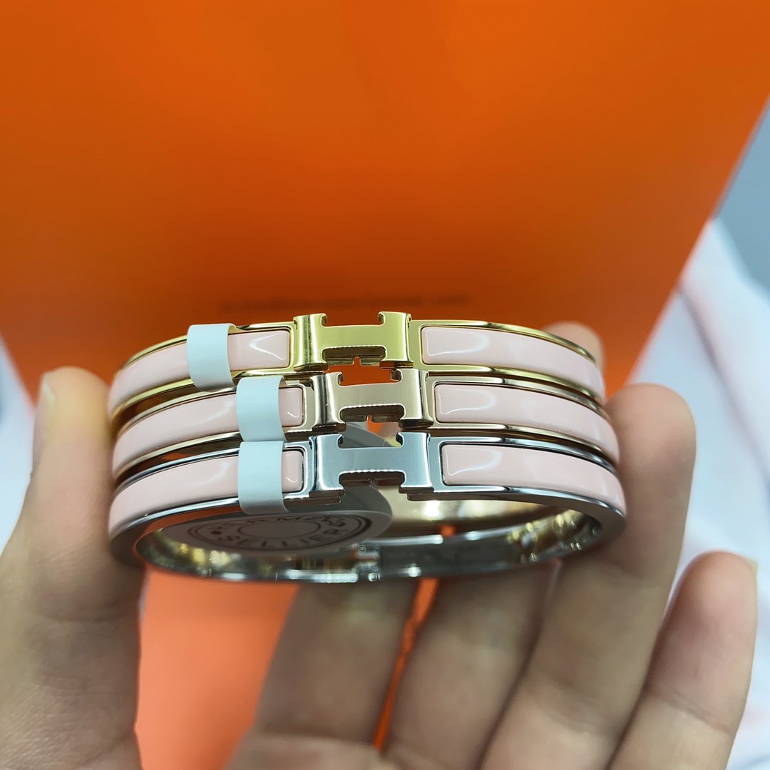 [Renovia Jewelry]CLASSIC HM CLIC  PINK 8MM ENAMEL BRACELET