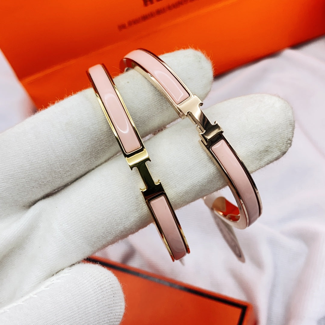 [Renovia Jewelry]CLASSIC HM CLIC  PINK 8MM ENAMEL BRACELET
