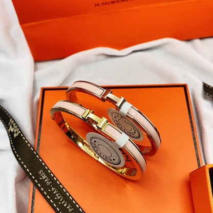 [Renovia Jewelry]CLASSIC HM CLIC  PINK 8MM ENAMEL BRACELET