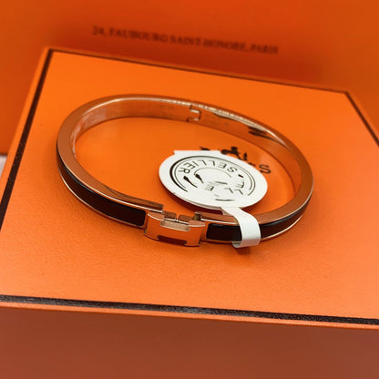 [Renovia Jewelry]CLASSIC HM CLIC BLACK 8MM ENAMEL BRACELET