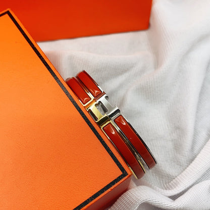 [Renovia Jewelry]CLASSIC HM CLIC RED 8MM ENAMEL BRACELET