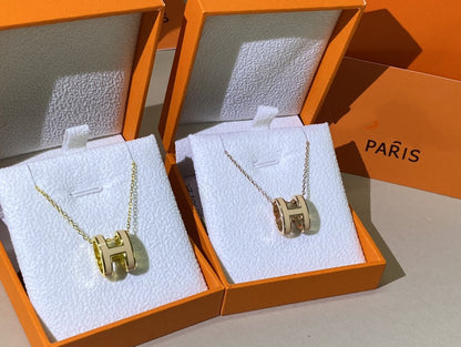 [Renovia Jewelry]HM CLIC YELLOW ENAMEL GOLD NECKLACE