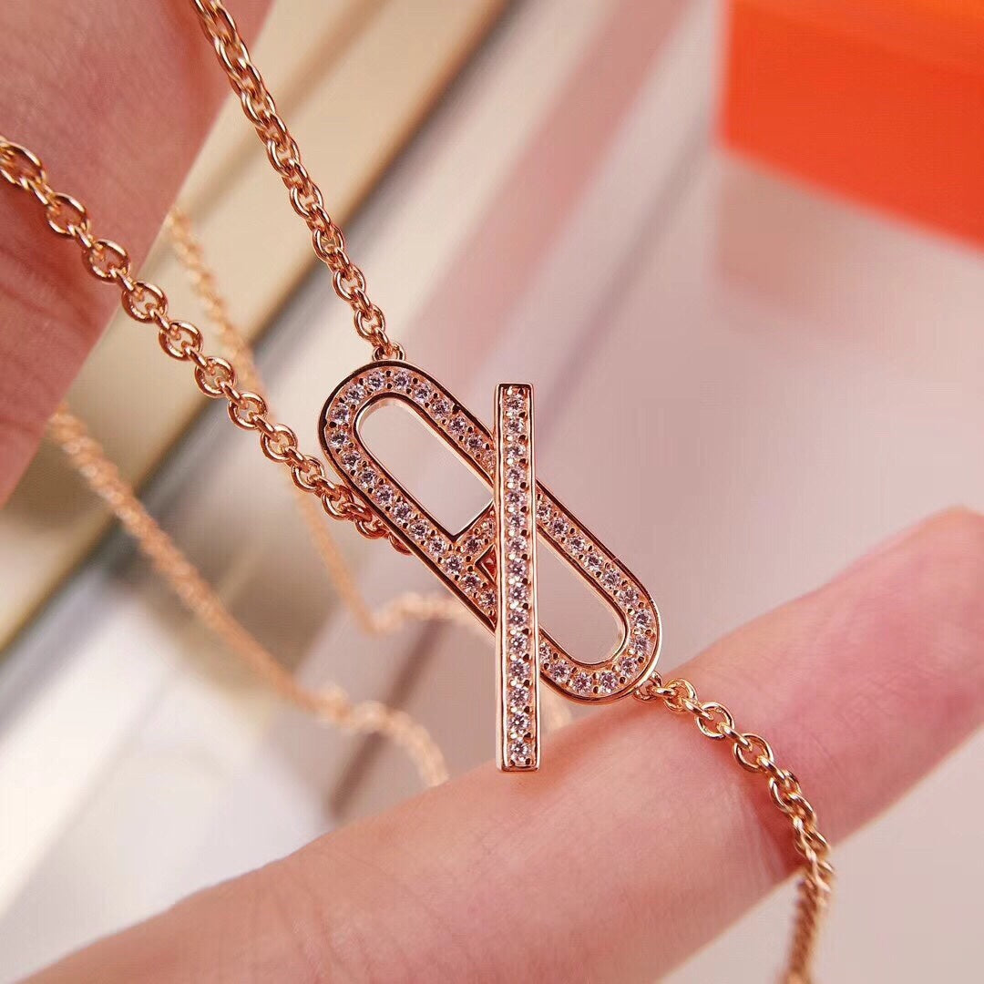 [Renovia Jewelry]HM FIRE PIG NOSE NECKLACE TRENDY STREET