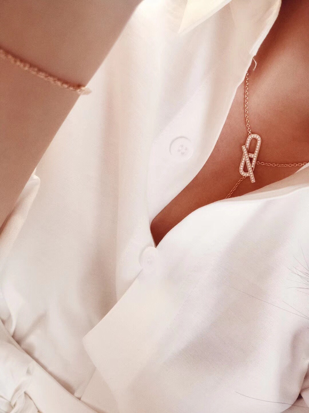 [Renovia Jewelry]HM FIRE PIG NOSE NECKLACE TRENDY STREET