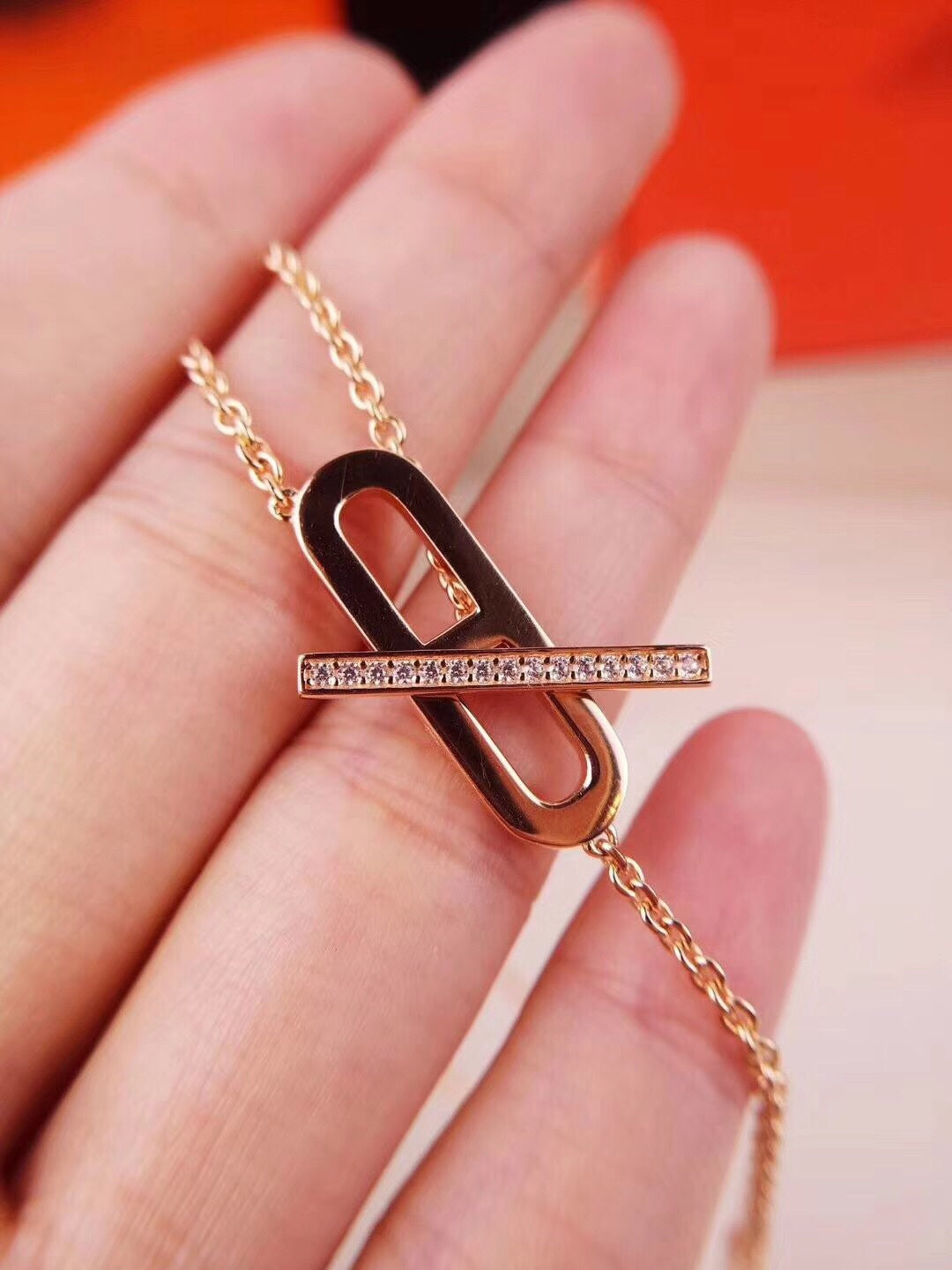 [Renovia Jewelry]HM NECKLACE PLATINUM ROSE GOLD DIAMOND