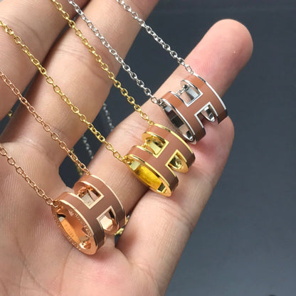 [Renovia Jewelry]H NECKLACE BROWN
