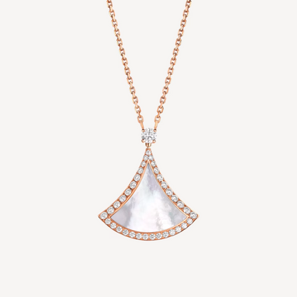 [Renovia Jewelry]DREAM MOP DIAMOND PAVED PINK GOLD NECKLACE