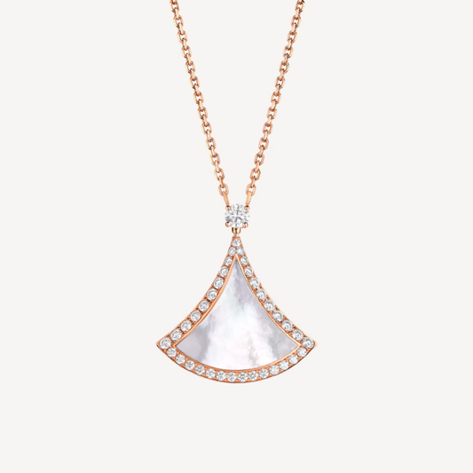 [Renovia Jewelry]DREAM MOP DIAMOND PAVED PINK GOLD NECKLACE