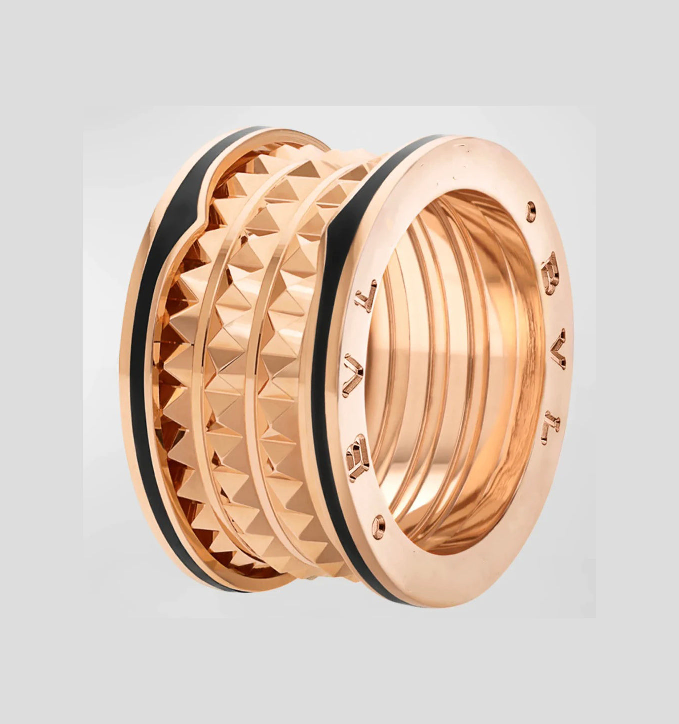 [Renovia Jewelry]ZERO 1 ROCK BLACK CERAMIC PINK GOLD LARGE MODEL