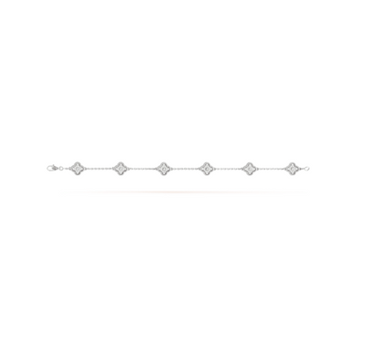 [Renovia Jewelry]CLOVER 6 MOTIF SILVER DIAMOND BRACELET