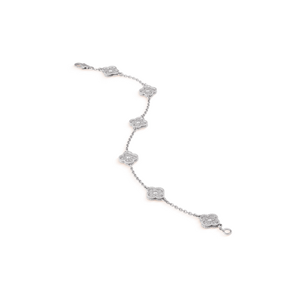 [Renovia Jewelry]CLOVER 6 MOTIF SILVER DIAMOND BRACELET