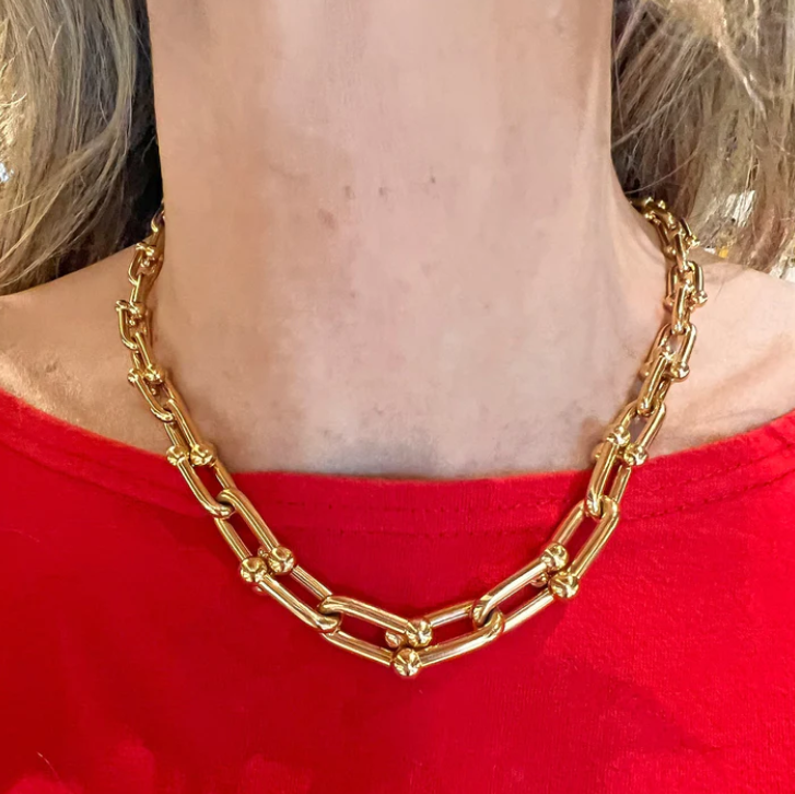 [Renovia Jewelry]HARDWEAR PINK GOLD CHOKER