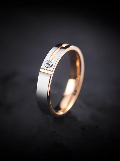 Men's Rose Gold Tungsten Wedding Band, Couple Matching Ring
