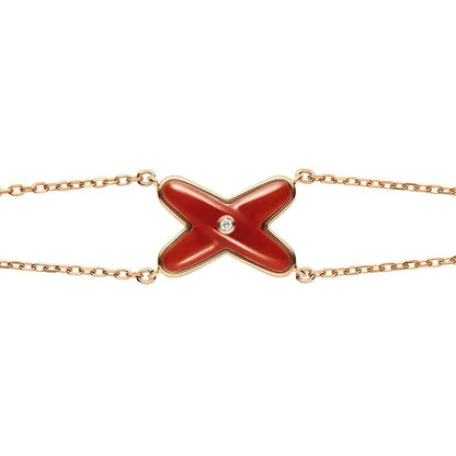 [Renovia Jewelry]JEUX BRACELET CARNELIAN PINK GOLD 1 DIAMOND