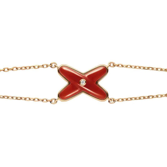 [Renovia Jewelry]JEUX BRACELET CARNELIAN PINK GOLD 1 DIAMOND