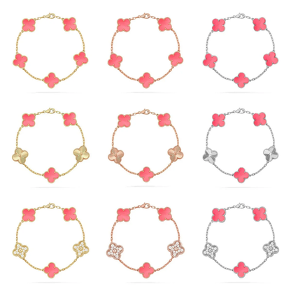 [Renovia Jewelry] CLOVER 5 MOTIFS  PINK MOP BRACELET COLLECTION