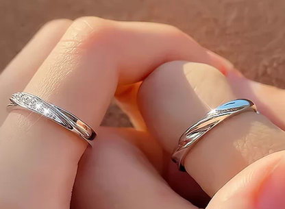 Platinum Couple Diamond Matching Rings