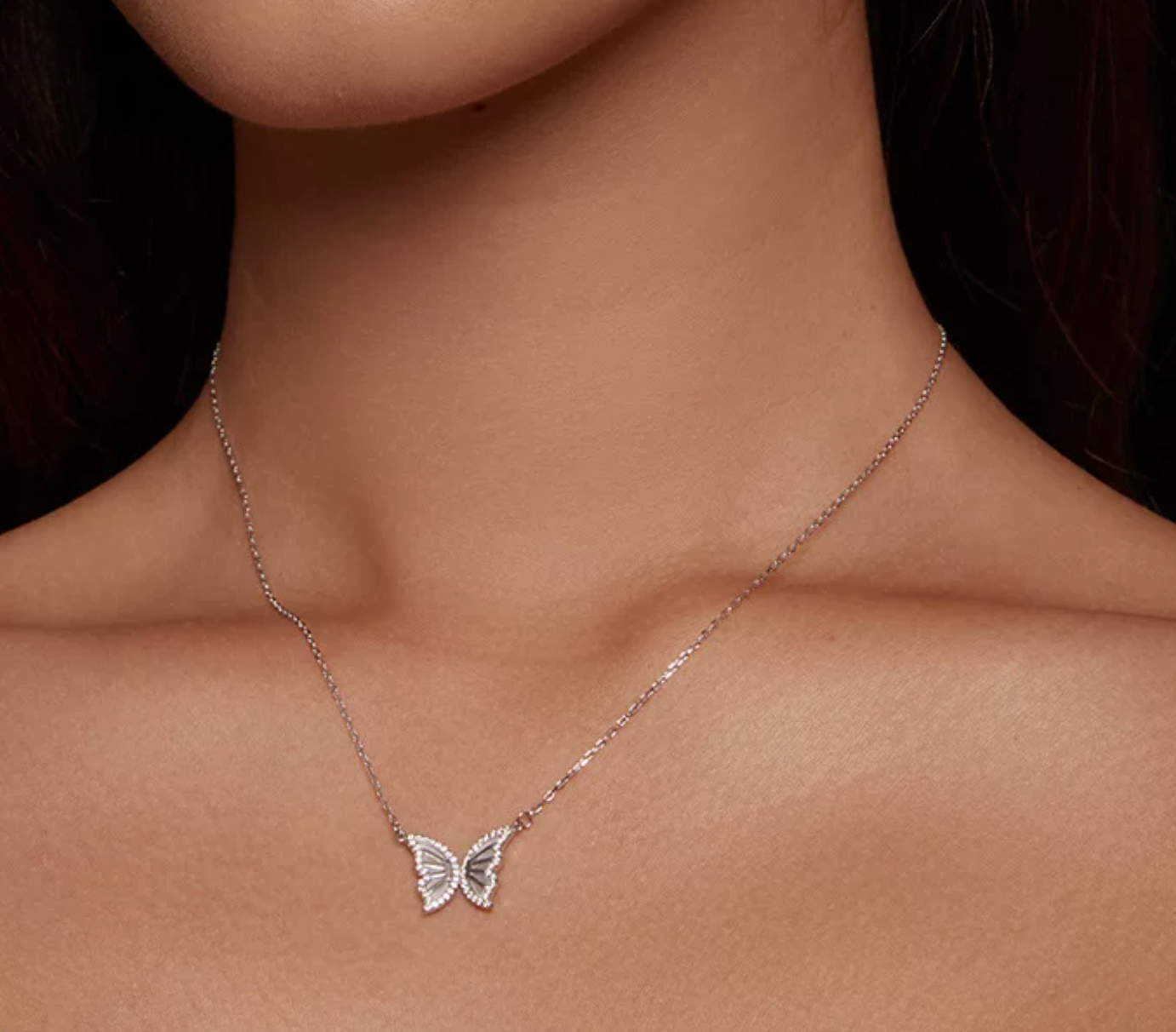 Platinum Bow Necklace