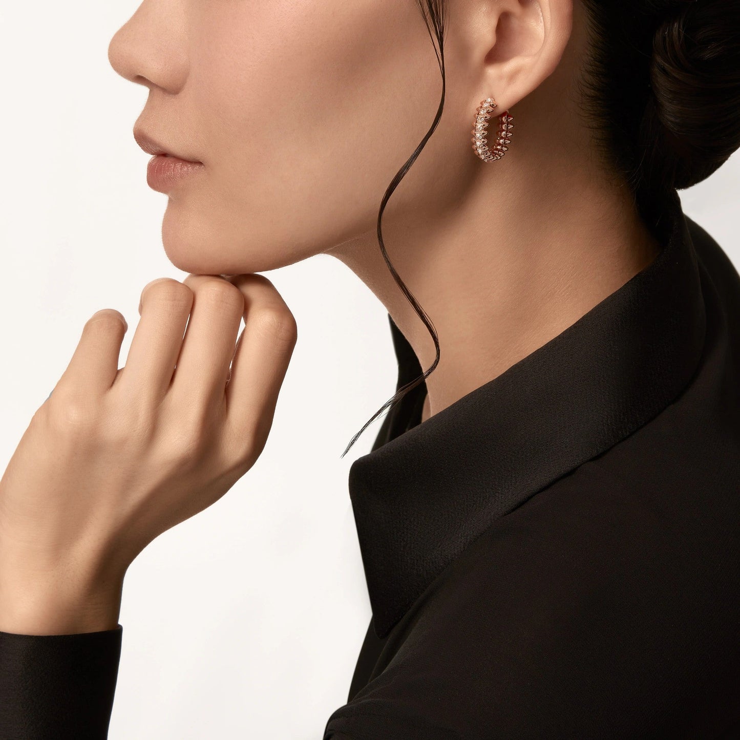 [Renovia Jewelry]CLASH FULL DIAMOND MEDIUM EARRINGS