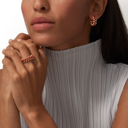 [Renovia Jewelry]CLASH 7.9MM AGATE CHALCEDONY EARRINGS