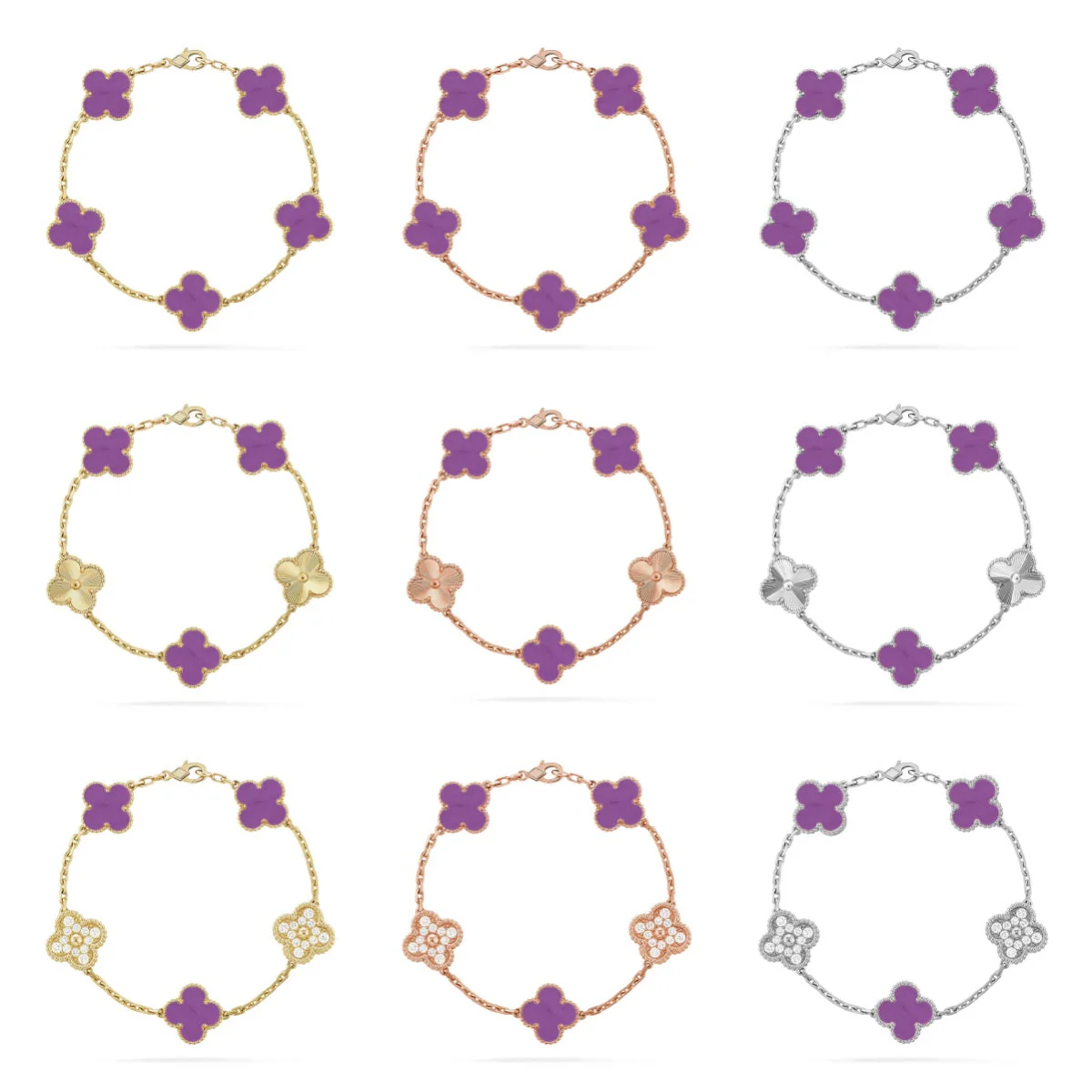 [Renovia Jewelry] CLOVER 5 MOTIF VIOLET BRACELET COLLECTION