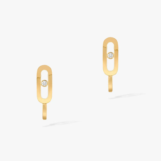 [Renovia Jewelry]CREOLES MOVE UNO MINI 1 DIAMOND EARRINGS