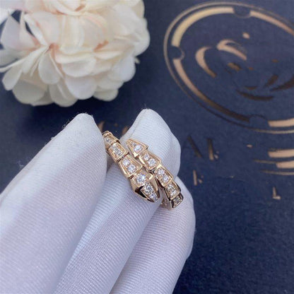 [Renovia Jewelry]SERPENTI RING PINK GOLD DIAMOND PAVED 4MM