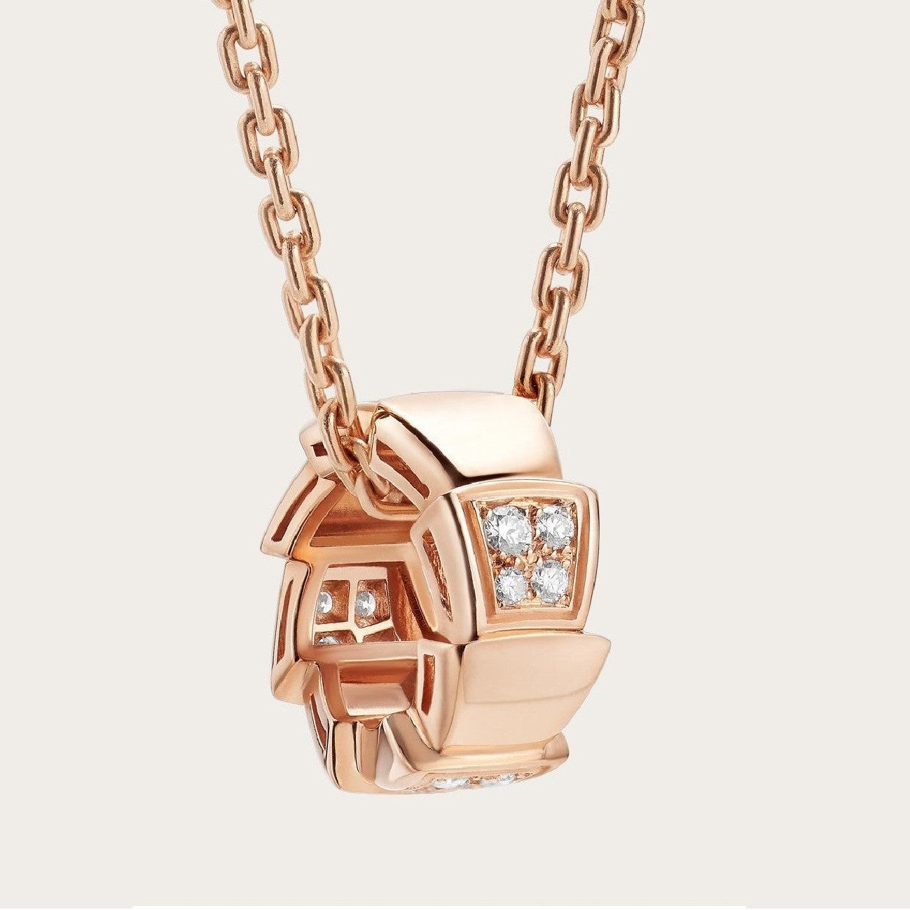 [Renovia Jewelry]SERPENTI PEDANT DIAMOND PINK GOLD NECKLACE