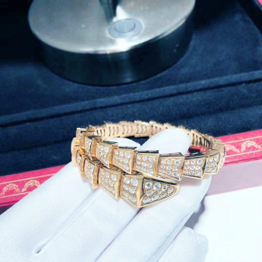 [Renovia Jewelry]SERPENTI BRACELET 8MM PINK GOLD DIAMOND