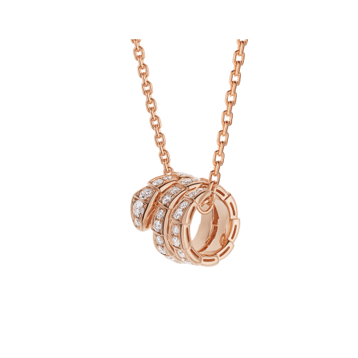 [Renovia Jewelry]SERPENTI PINK GOLD NECKLACE DOUBLE RING DIAMOND