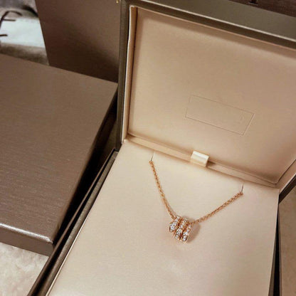 [Renovia Jewelry]SERPENTI PINK GOLD NECKLACE DOUBLE RING DIAMOND