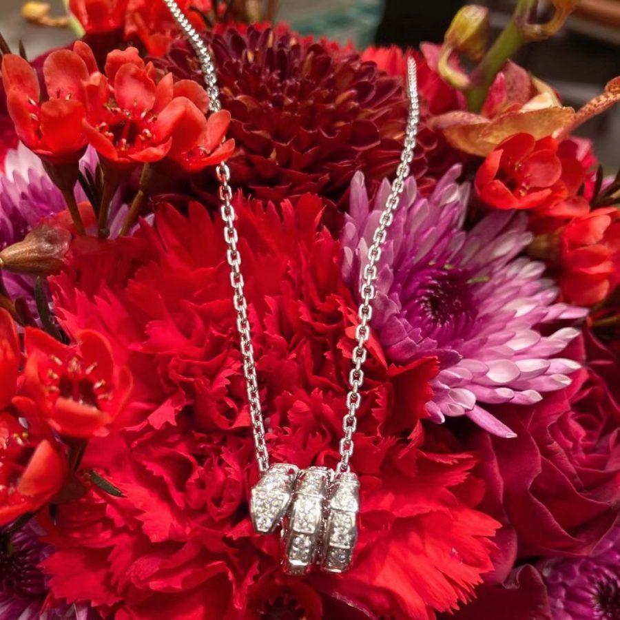 [Renovia Jewelry]SERPENTI  NECKLACE DOUBLE RING DIAMOND