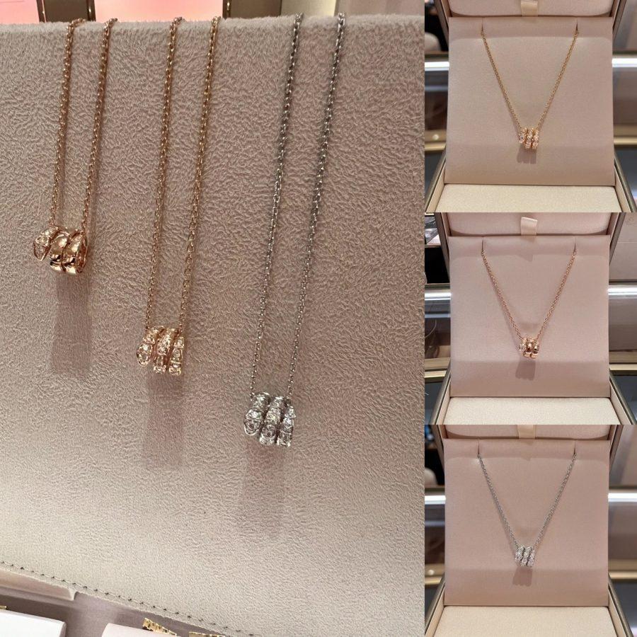 [Renovia Jewelry]SERPENTI  NECKLACE DOUBLE RING DIAMOND
