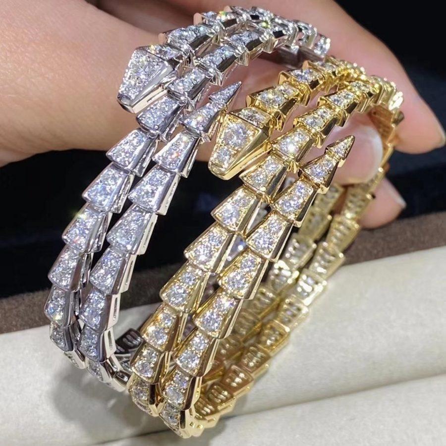 [Renovia Jewelry]SERPENTI BRACELET GOLD DIAMOND DOUBLE ROW