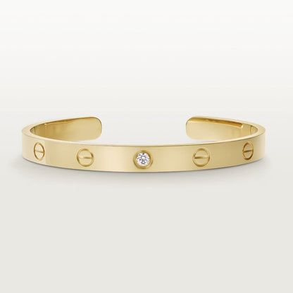 [Renovia Jewelry]LOVE BRACELET 6.1MM 1 DIAMOND OPEN CUFF