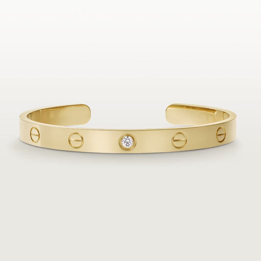 [Renovia Jewelry]LOVE BRACELET 6.1MM 1 DIAMOND OPEN CUFF