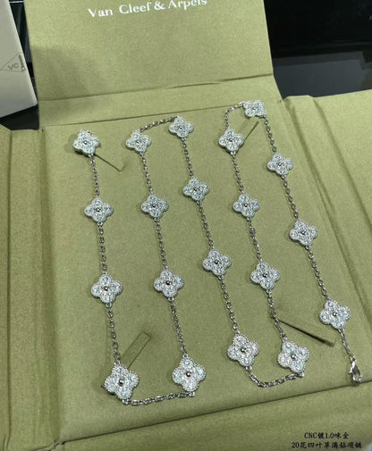 [Renovia Jewelry]CLOVER 20 MOTIFS FULL-DIAMOND NECKLACE