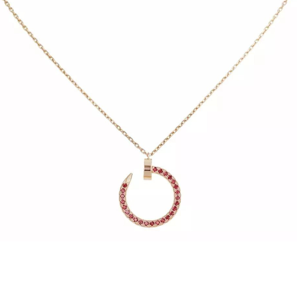 [Renovia Jewelry]JUSTE NECKLACE RED FULL DIAMONDS
