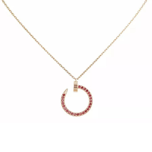 [Renovia Jewelry]JUSTE NECKLACE RED FULL DIAMONDS