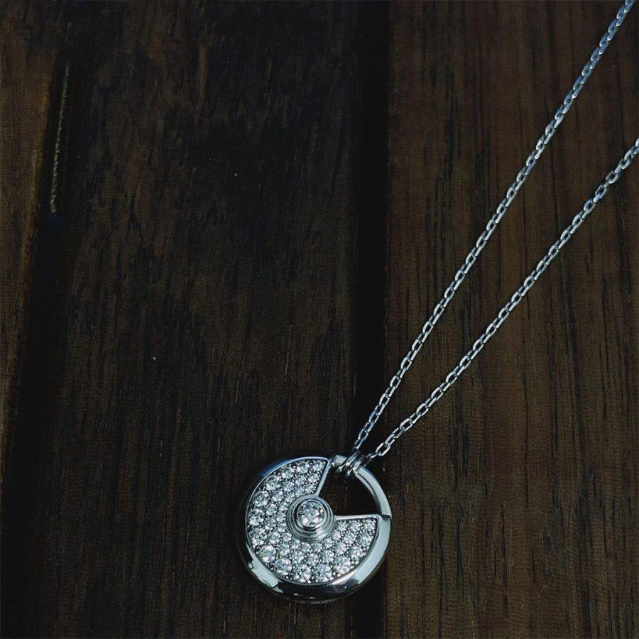 [Renovia Jewelry]AMULETTE SILVER FULL DIAMOND NECKLACE
