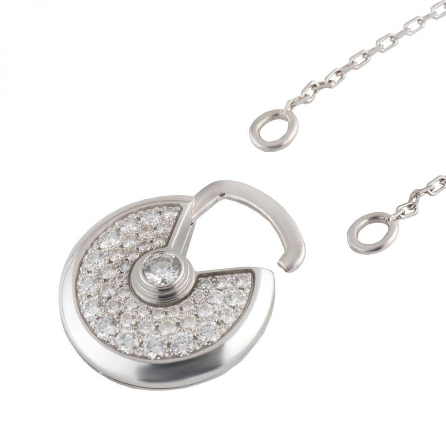 [Renovia Jewelry]AMULETTE SILVER FULL DIAMOND NECKLACE